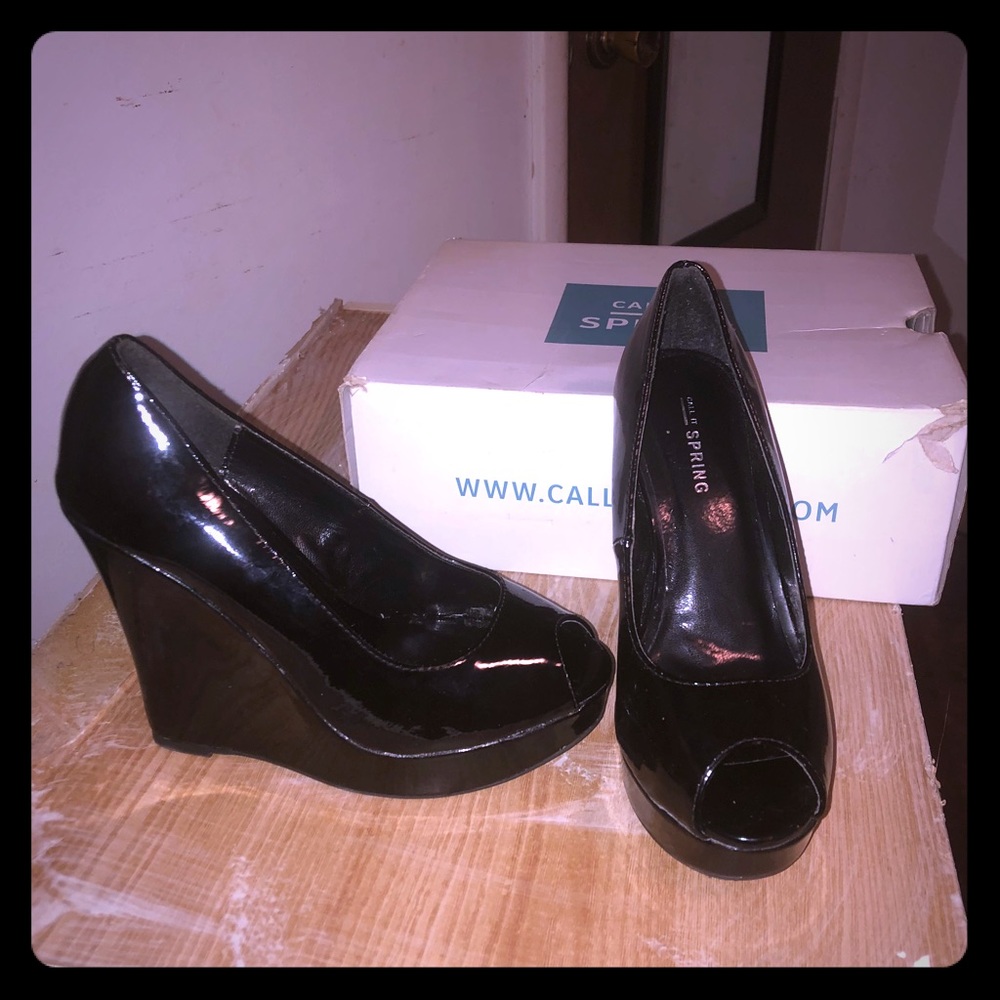 Call It Spring Black wedges